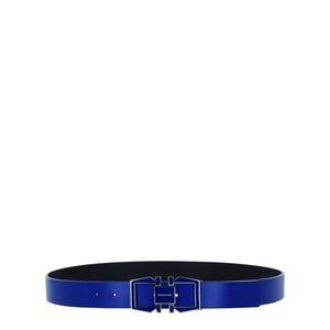 Salvatore Ferragamo Blue Leather Reversible Belt with Signature Buckle